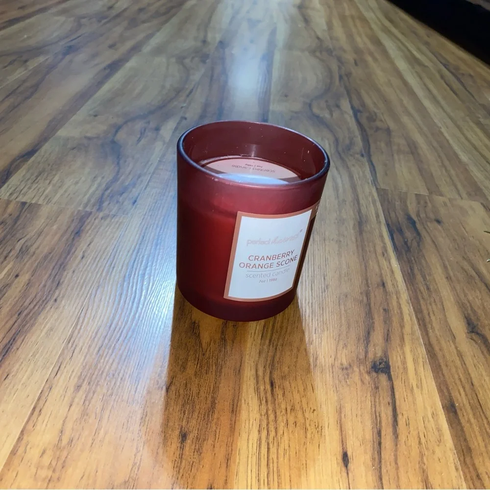 Perfect Harvest Cranberry Orange Scone Glass Scented Candle 7 Ounces (New)